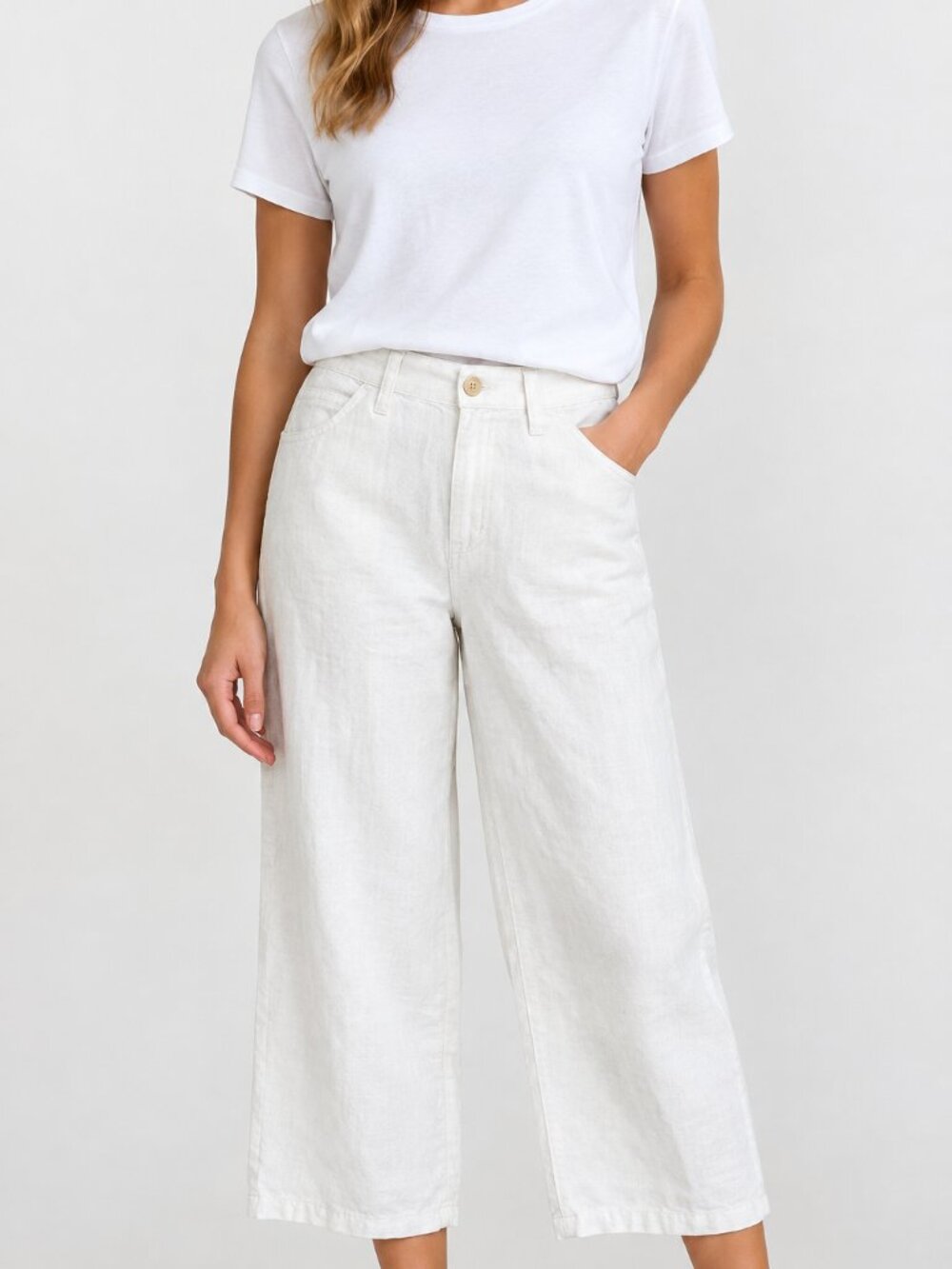 J. Crew Cream Dani 5 Pocket Seaside Linen Crop Pant 24P NWT